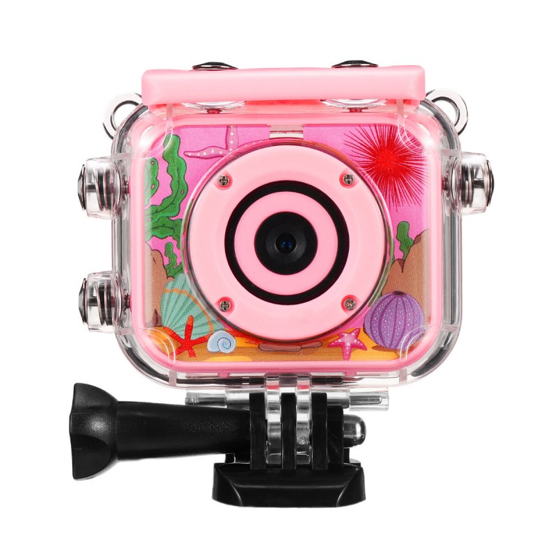 Ourlife AT-G20B 1080P HD Mini Children Digital Waterproof Camera Anti-Fall Kid Sports Camera - Pink A