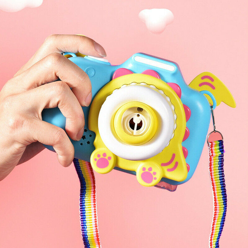 Bubble Machine Toy Children Fully-Automatic Bubble Blowing Camera Music Lighting - dinosaur