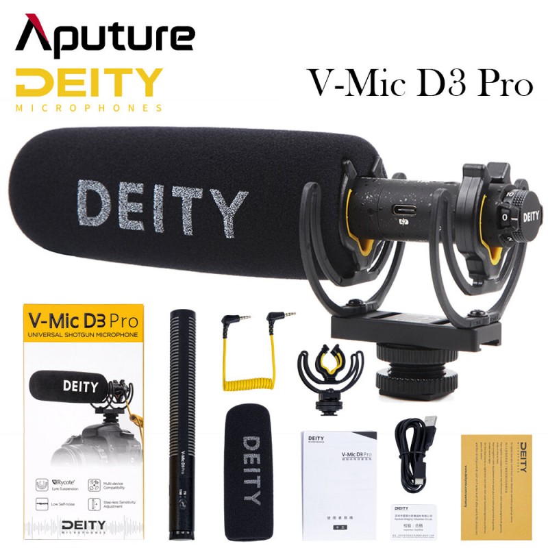 Aputure  V-Mic D3 Pro D3 Super-Cardioid Directional Microphone Polar Pattern Vlogging Condenser Recording MIC for DSLR Came