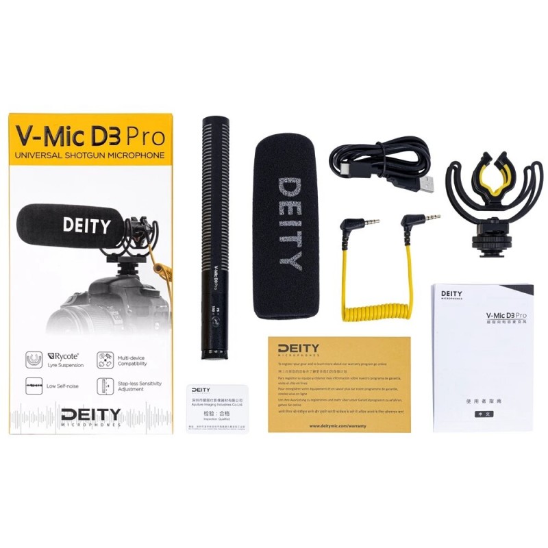 Aputure  V-Mic D3 Pro D3 Super-Cardioid Directional Microphone Polar Pattern Vlogging Condenser Recording MIC for DSLR Came
