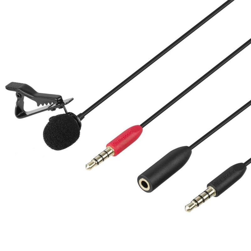 Saramonic SR-LMX1+ Omnidirectional Lavalier Clip-on Microphone for iOS &amp; Smartphones