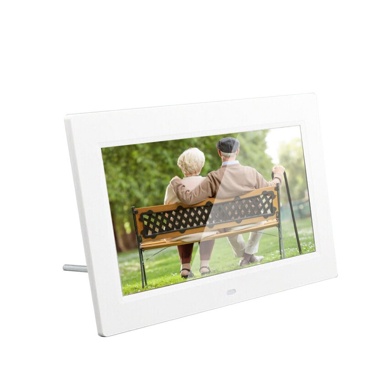 10.1 inch Multifunction LED Digital Photo Frame 1024x600 Resolution Electronic Album Calendar - White UK Plug