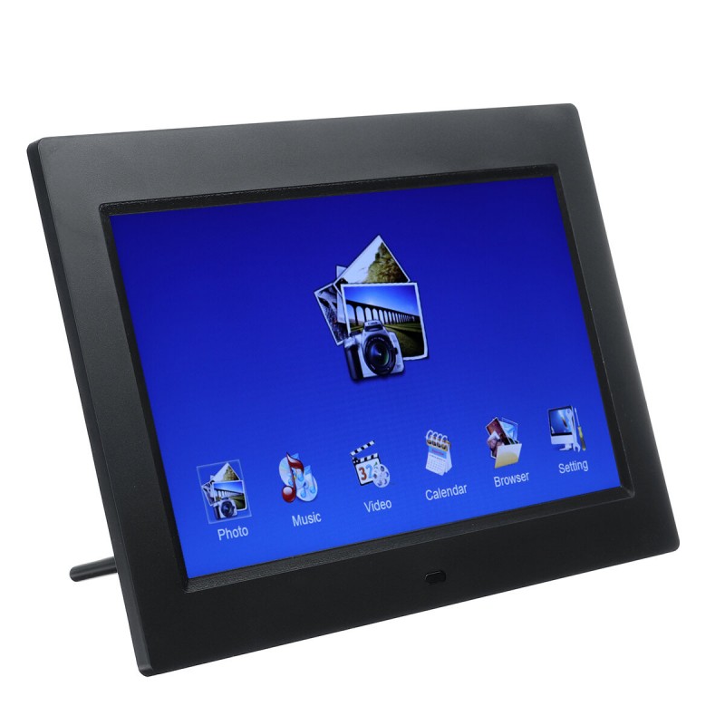 10.1 inch Multifunction LED Digital Photo Frame 1024x600 Resolution Electronic Album Calendar - White UK Plug