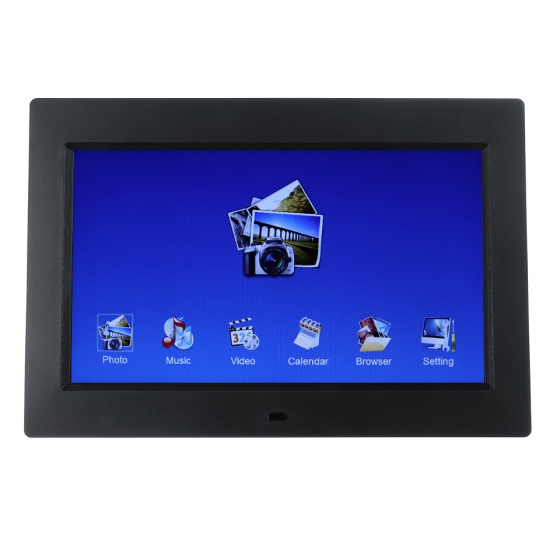 10.1 inch Multifunction LED Digital Photo Frame 1024x600 Resolution Electronic Album Calendar - White UK Plug