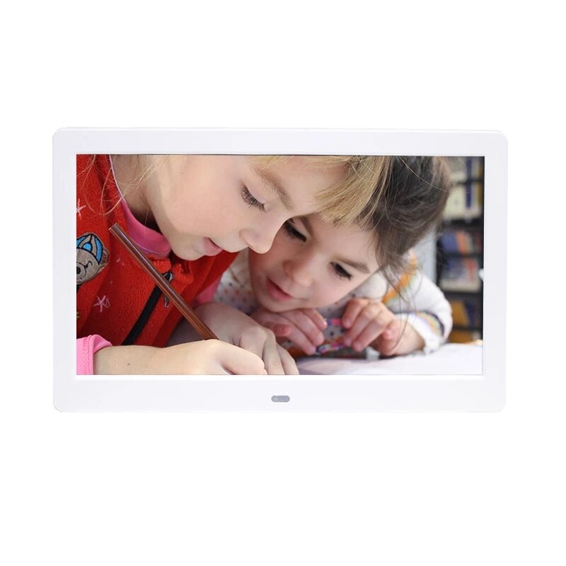 10.1 Inch HD Digital Photo Frame 1024x600P HD Ultra-Thin LED Electronic Photo Album LCD Photo Frame - White