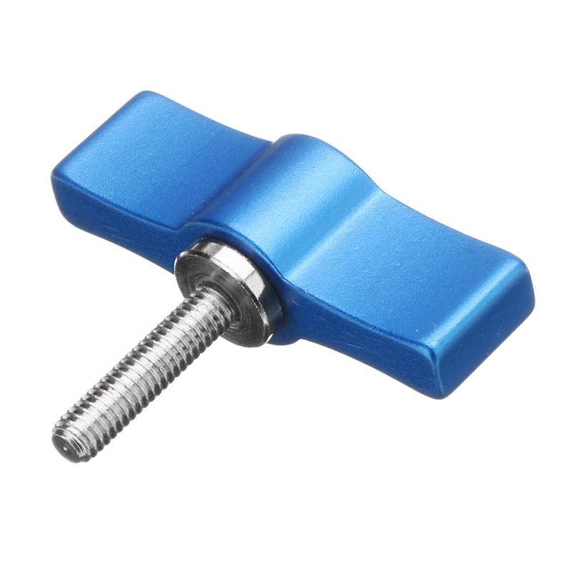 M4 M5 M6 Camera Adjustable Hand Tightening Screws T Shape Aluminum Alloy Adjustable Handle Screw  - Blue M5*17