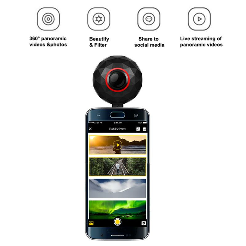  HT-C7 360 Mini Fisheye Lolly Panoramic Camera HD 4K Digital Sports Camera DV WIFI Viedo Camera