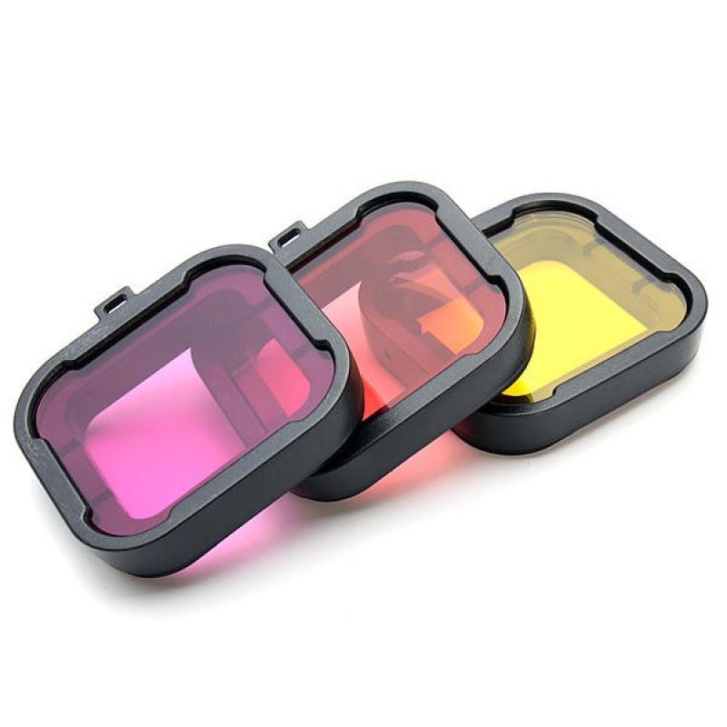 Polarizer 3 Colors Under Water Diving UV Lens Filter For Gopro Hero 3+ - Purple