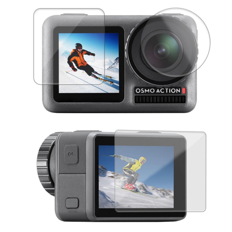  FLW307 Lens Dual Screen Protective Protector Film for DJI OSMO Action Sports Camera