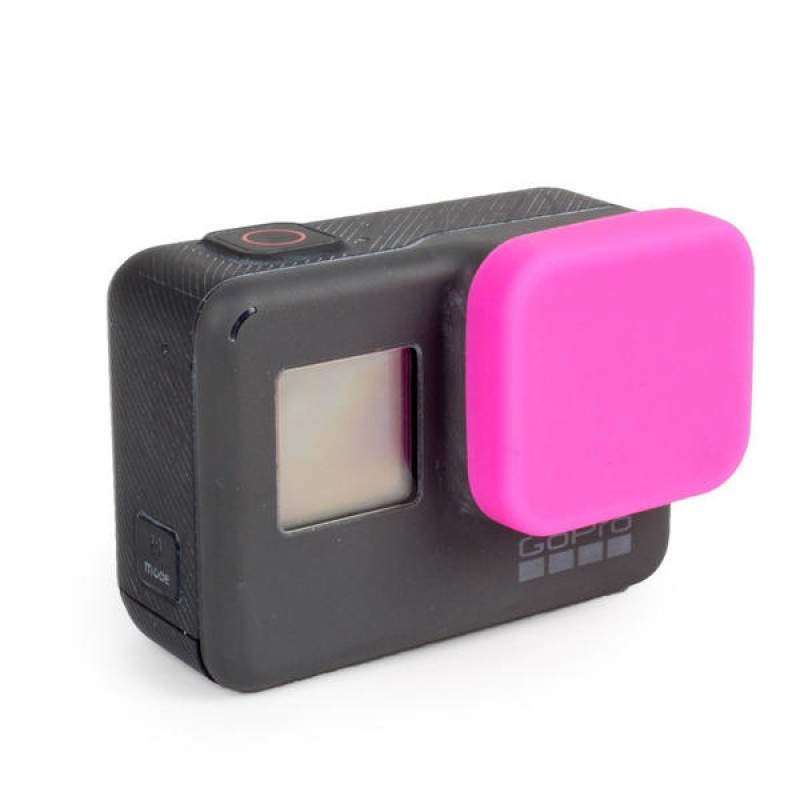 Protective Lens Cover Soft Silicone Rubber Dustproof Scratch Proof Cap for GoPro Hero 5 Black - Blue