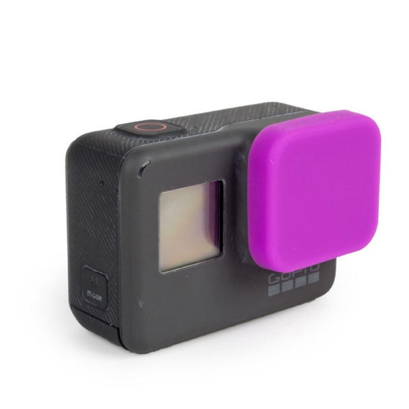 Protective Lens Cover Soft Silicone Rubber Dustproof Scratch Proof Cap for GoPro Hero 5 Black - Blue