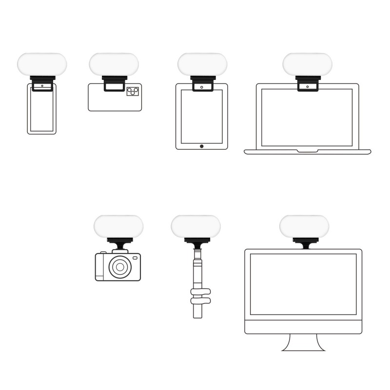 Z2 Video Light 2600K-6000k Fill Lamp with Three Stands for Camera Sport Cameras PC Laptop Phone Tripod Monopod for Live Broadcas