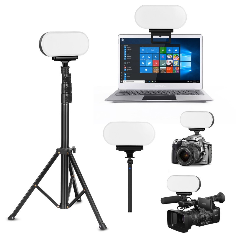 Z2 Video Light 2600K-6000k Fill Lamp with Three Stands for Camera Sport Cameras PC Laptop Phone Tripod Monopod for Live Broadcas