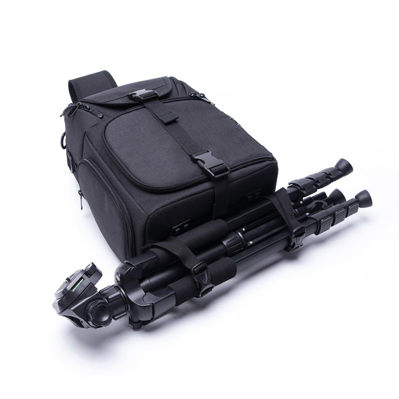 Water-Resistant Anti-theft Shockproof Travel Carry Sling Bag Backpack for DSLR Camera Lens Tripod Video Light Stand - Grey