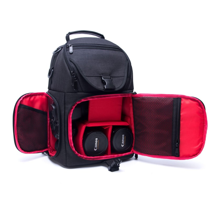Water-Resistant Anti-theft Shockproof Travel Carry Sling Bag Backpack for DSLR Camera Lens Tripod Video Light Stand - Grey