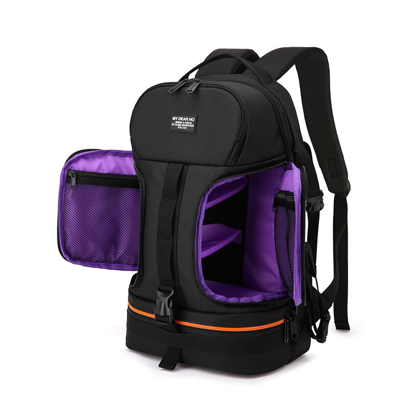  No Side Open Travel Carry Camera Bag Backpack for Canon for Nikon DSLR Camera Tripod Lens Flash Tablet Laptop Pad - Gree