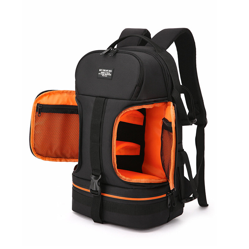  No Side Open Travel Carry Camera Bag Backpack for Canon for Nikon DSLR Camera Tripod Lens Flash Tablet Laptop Pad - Gree