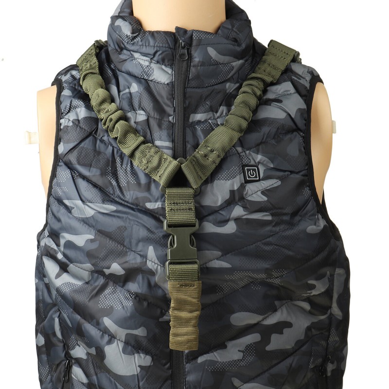 Single Point Tactical Sling Rope Multifunctional Adjustable Safety Rope Sport Oblique Shoulder Quick Release Camera Strap - Khak