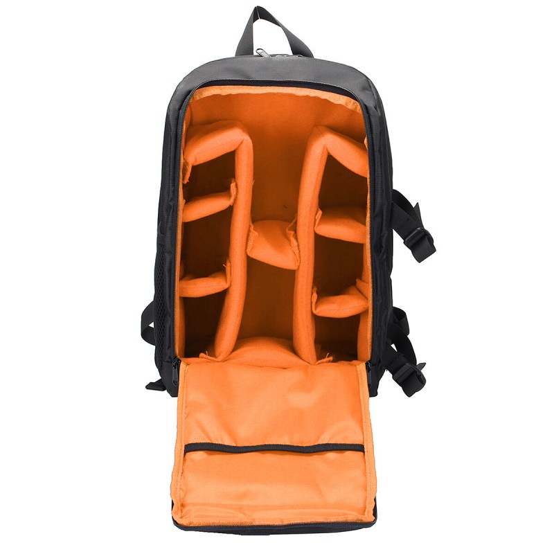 Waterproof Backpack Shoulder Bag Laptop Case For DSLR Camera Lens Accessories - Orange