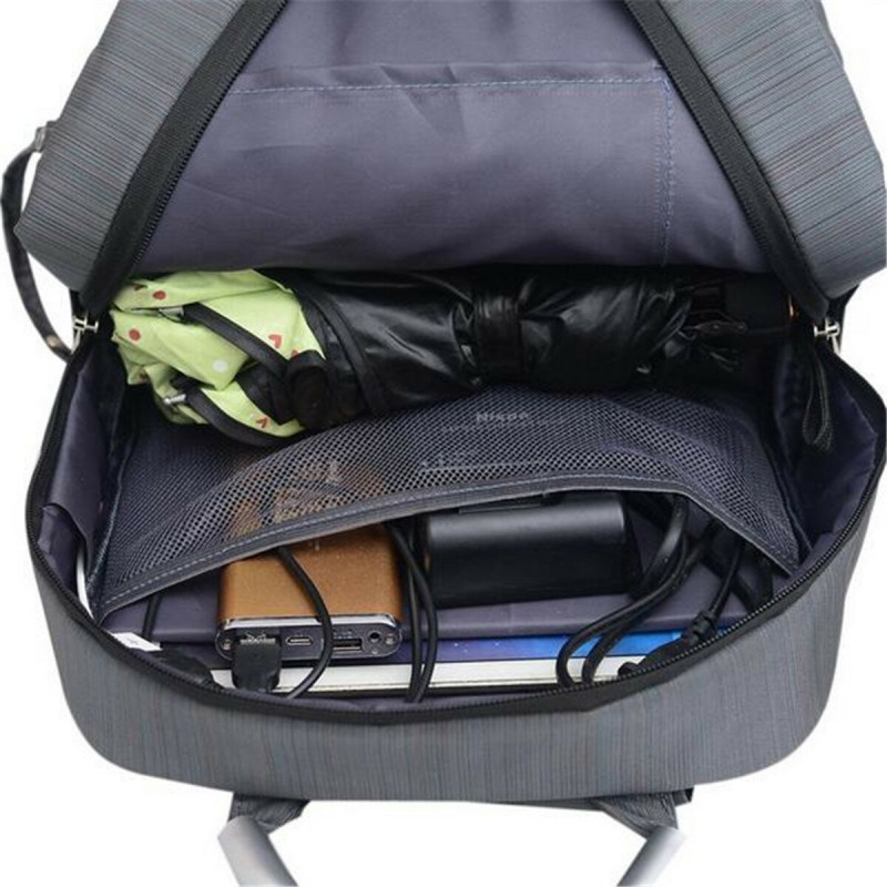  B-10719 USB Charging Camera Bag Backpack for DSLR Camera Lens Tripod - Grey