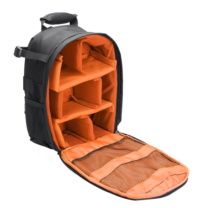 Waterproof Shoulder Bag Backpack Rucksack With Reflective Stripe For DSLR Camera - Orange