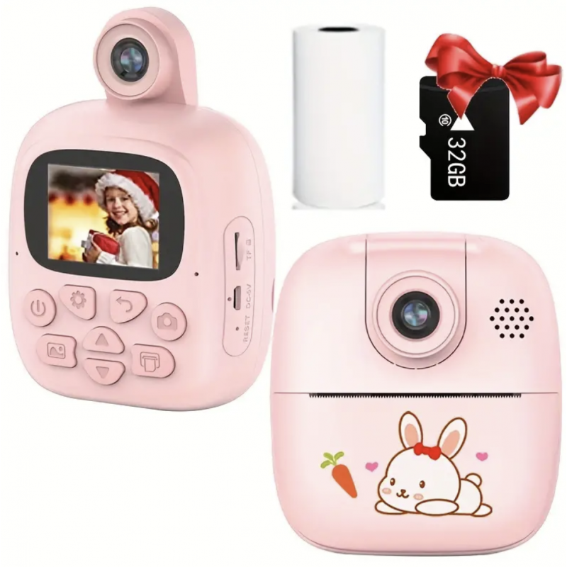 Kids Instant Print Camera, 1080P Video Recorder Fo...