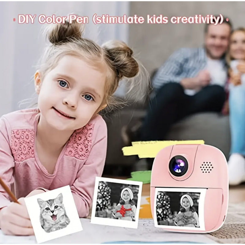 Kids Instant Print Camera, 1080P Video Recorder Fo...