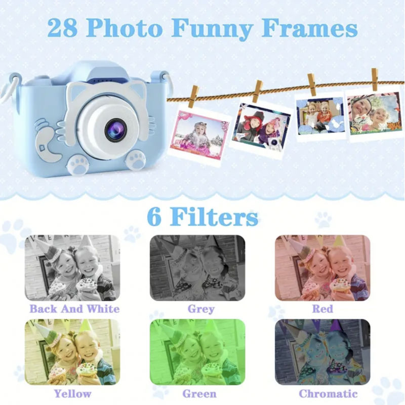 Mini Camera Kids Camera Toys For 3 4 5 6 7 8 9 10 11 12 Year Old Boys/Girls, Kids Digital Camera For Toddler With Video, Christmas Birthday Festival Gifts For Kids, Selfie Camera For Kids, 32GB SD Card