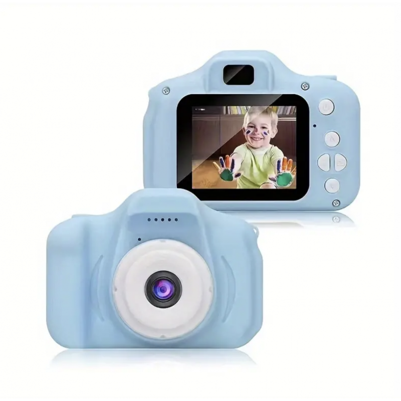 X2 Mini Kids Digital Camera HD Cartoon Can Take Pictures Kids Mini Kids Camera Toy Kids Birthday Present Gift Box Gift For Birthday/Easter/Boy/Girlfriend——Blue