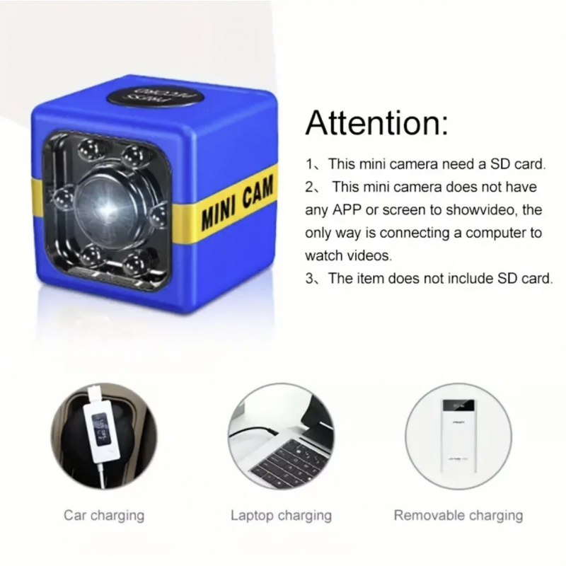 1pc Mini Camera Full HD 1080P Night Vision Camcorder Motion Detection DVR Micro Camera Sport DV Video Ultra Portable Small Cam, Pocket Mini Camera——Black