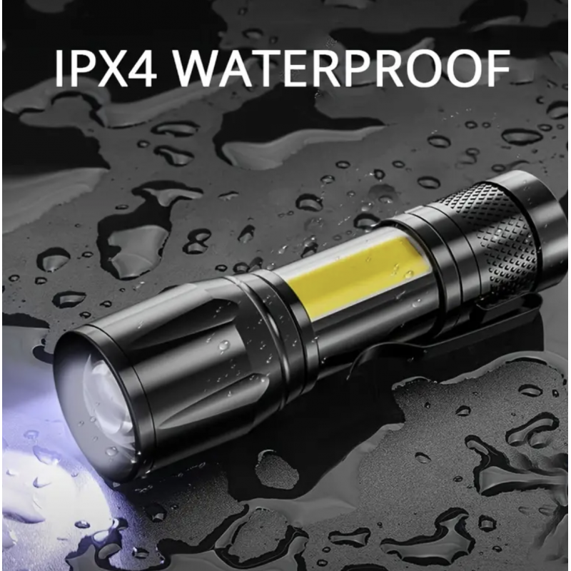 250LM USB Mini Led Flashlight Built In Battery, Waterproof XPE Zoomable Focus Lamp Adjustable Penlight, Home Torch, Camping Lanter, Outdoor Lighting Accessories
