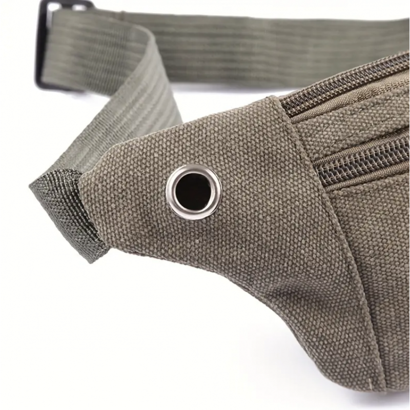 1pc Men's Chest Bag With Large Capacity, Versatile Canvas Multifunctional Waist Bag